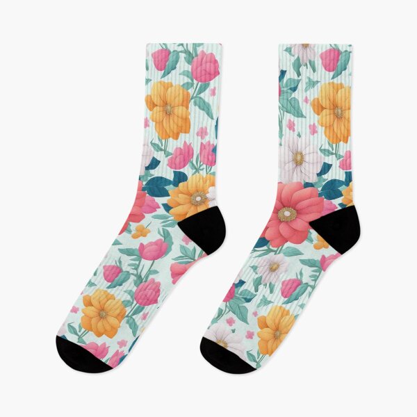 Item preview, orange and red  flowers on a light background pattern designed and sold by jkrphoto.