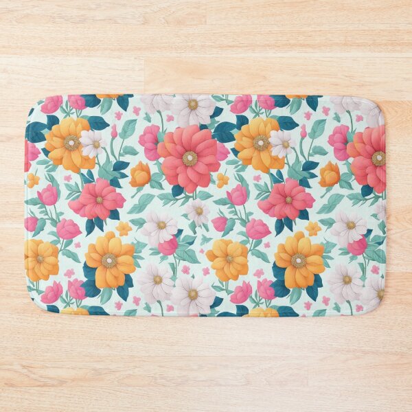 Item preview, orange and red  flowers on a light background pattern designed and sold by jkrphoto.