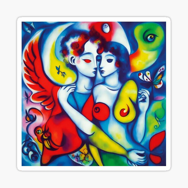 abstrakte Liebesengel – fantastische Fantasy Ölgemälde Art Serie Sticker