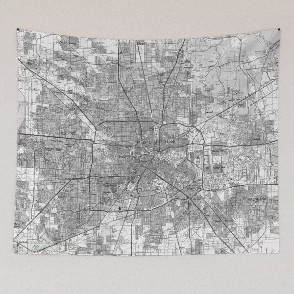 Item preview, Houston Texas Map (1992) BW designed and sold by BravuraMedia.