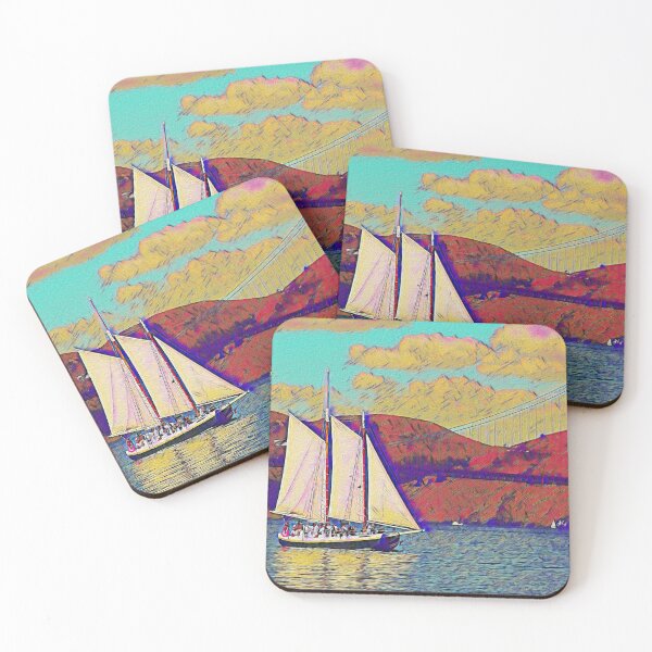 Item preview, SAILBOAT BY GOLDEN GATE BRIDGE designed and sold by ArtbyRolleen.