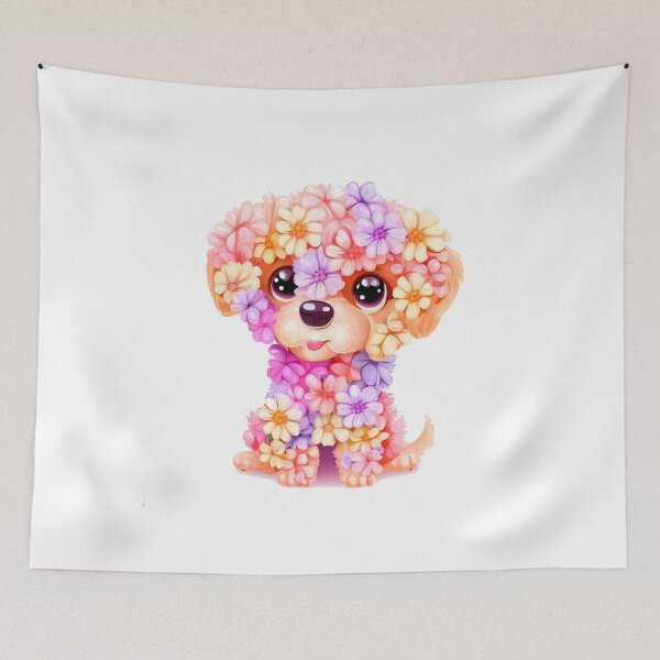 Item preview, puppy with flowers designed and sold by miguel-ozz.