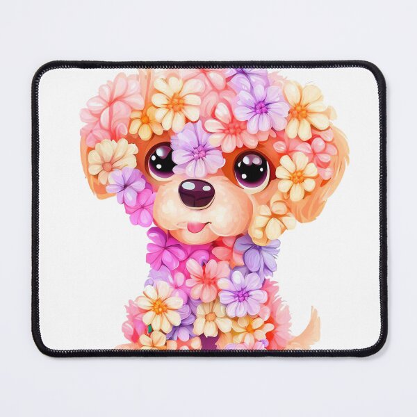 Item preview, puppy with flowers designed and sold by miguel-ozz.