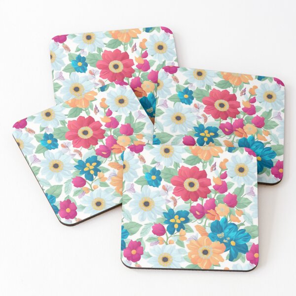 Item preview, white and red  flowers on a light background pattern designed and sold by jkrphoto.