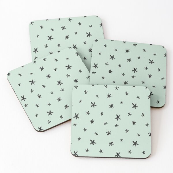 Item preview, Floral abstract flower minimal simple mint pattern designed and sold by Yana Mustafina | Boho Soulful Designs.