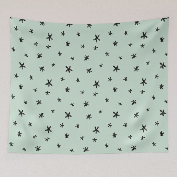 Item preview, Floral abstract flower minimal simple mint pattern designed and sold by Yana Mustafina | Boho Soulful Designs.
