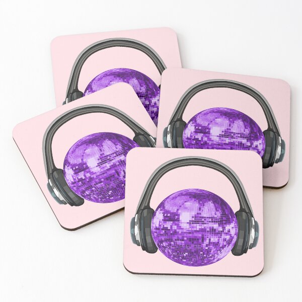 Item preview, Bola de discoteca morada con auriculares designed and sold by Deborah Camp.