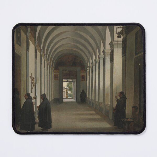 Item preview, Monks in the Cloister of the Church of Gesù e Maria, Rome | Francois Marius Granet | 1808 Catholic Art designed and sold by CJET.