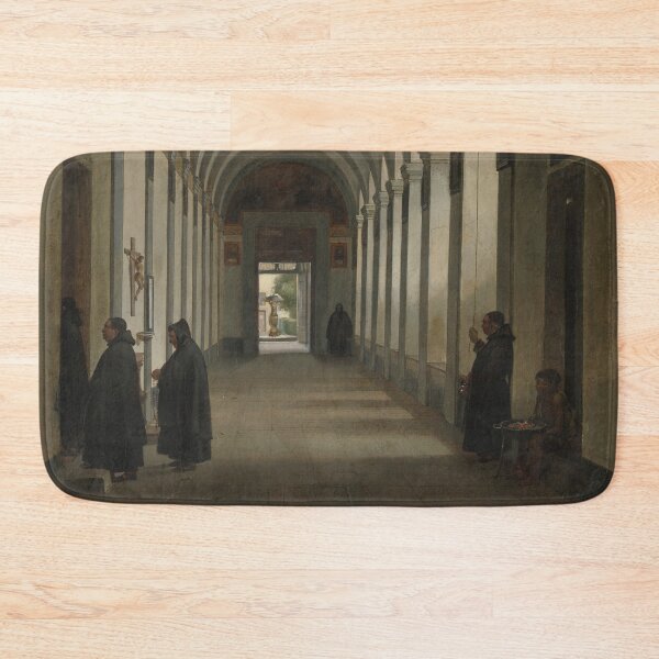 Item preview, Monks in the Cloister of the Church of Gesù e Maria, Rome | Francois Marius Granet | 1808 Catholic Art designed and sold by CJET.