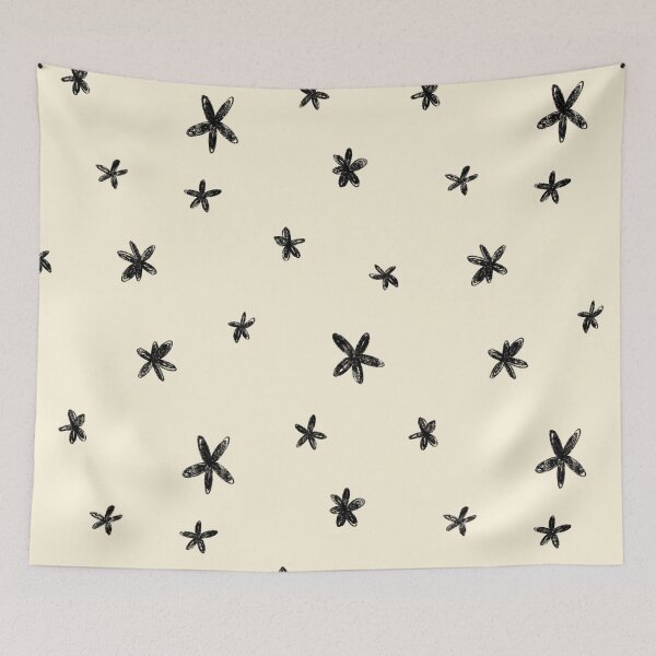 Item preview, Floral abstract flower minimal cute beige pattern designed and sold by Yana Mustafina | Boho Soulful Designs.