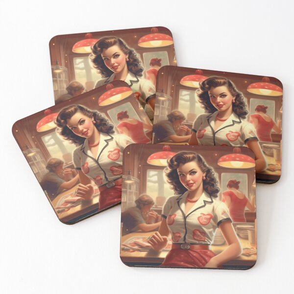 Item preview, A Pin Up Girl at a Restaurant designed and sold by GoodOldVintage.