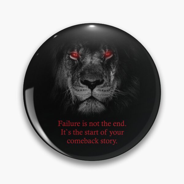 Item preview, Motivating art - Dark Lion Art Print | Failure is Not the End | Demonic Photographer designed and sold by MedusaAiArt.