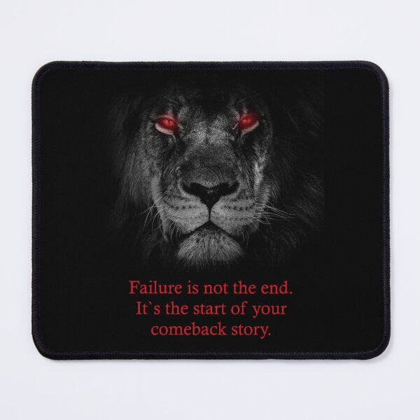Item preview, Motivating art - Dark Lion Art Print | Failure is Not the End | Demonic Photographer designed and sold by MedusaAiArt.
