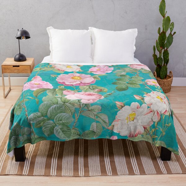 Item preview, The Most Famous Roses In The World By Redouté - DarkTurquoise Botanical Garden Nightgarden designed and sold by UtArt.