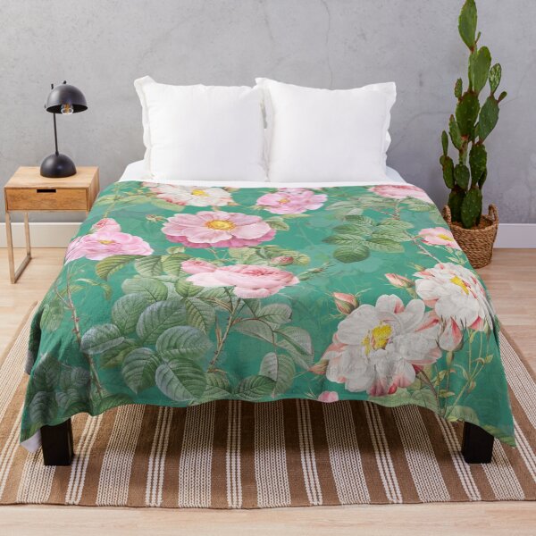 Item preview, The Most Famous Roses In The World By Redouté - Green Turquoise Botanical Garden Nightgarden designed and sold by UtArt.