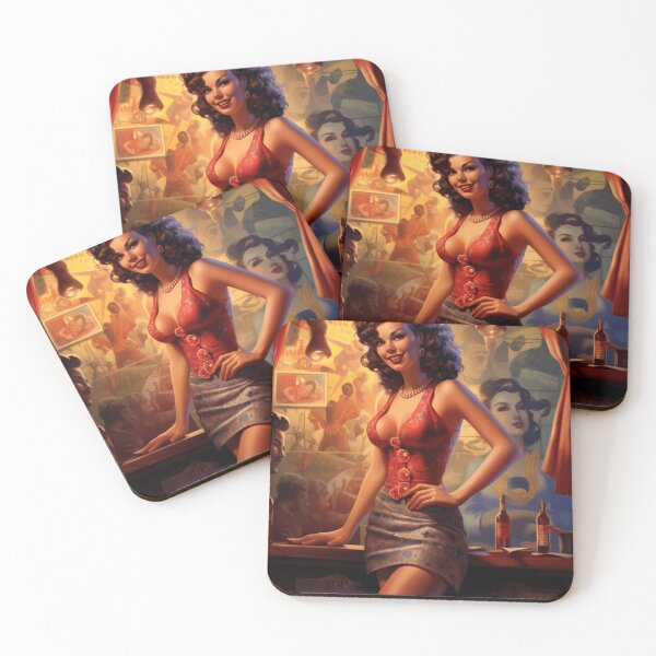 Item preview, A Pin Up Girl at a Bar designed and sold by GoodOldVintage.