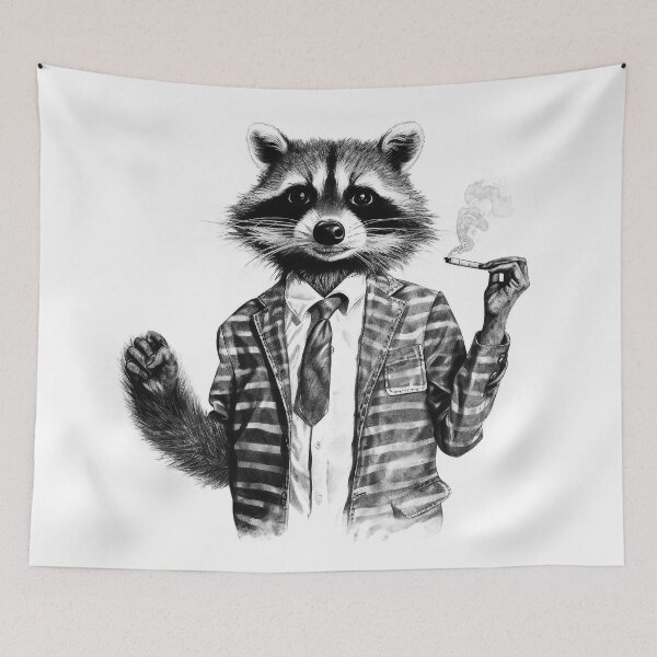 Item preview, Raccoon Smoking Cig  designed and sold by NapNapSleeper.
