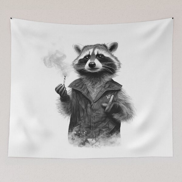 Item preview, Sassy Raccoon Smoking a Cig  designed and sold by NapNapSleeper.