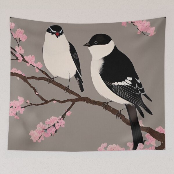 Item preview,  Vintage Aesthetic Japanese Bird & Blossom Illustration designed and sold by Ima-Shel-Mae.