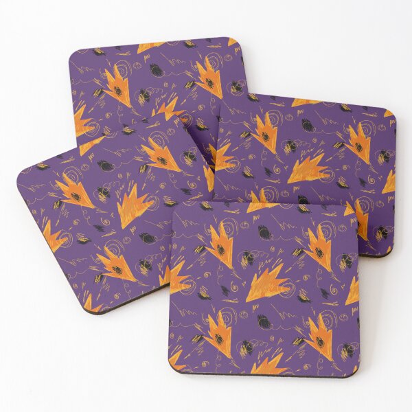 Item preview, Abstract orange fire dynamic funny violet pattern designed and sold by Yana Mustafina | Boho Soulful Designs.
