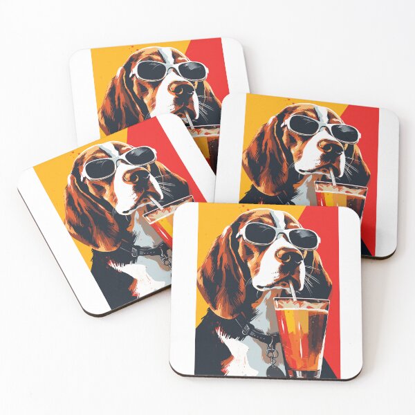 Item preview, Beagle wearing sunglasses - Cool cocktail dog designed and sold by Straya75.
