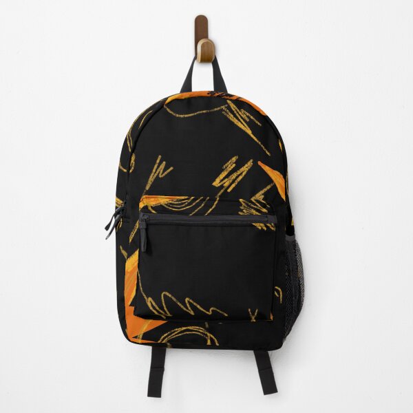 Item preview, Abstract orange fire dynamic funny black pattern designed and sold by Yana Mustafina | Boho Soulful Designs.