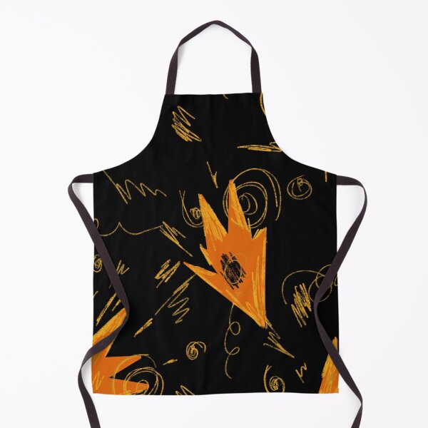 Item preview, Abstract orange fire dynamic funny black pattern designed and sold by Yana Mustafina | Boho Soulful Designs.