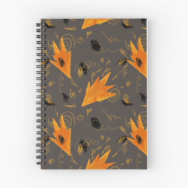 Item preview, Abstract orange fire dynamic funny grey pattern designed and sold by Yana Mustafina | Boho Soulful Designs.