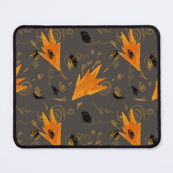 Item preview, Abstract orange fire dynamic funny grey pattern designed and sold by Yana Mustafina | Boho Soulful Designs.
