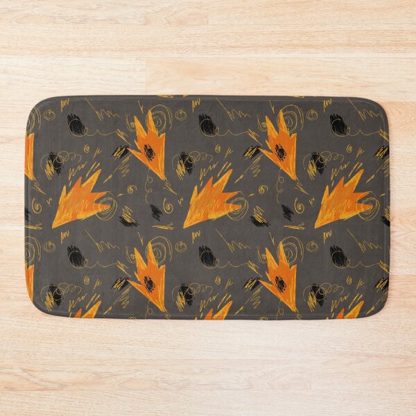 Item preview, Abstract orange fire dynamic funny grey pattern designed and sold by Yana Mustafina | Boho Soulful Designs.