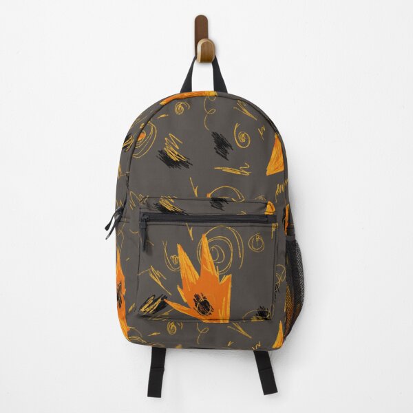Item preview, Abstract orange fire dynamic funny grey pattern designed and sold by Yana Mustafina | Boho Soulful Designs.