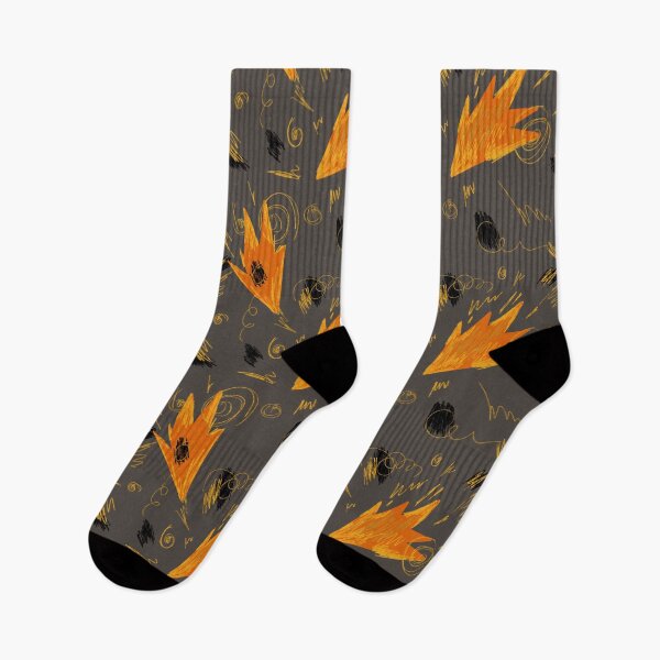 Item preview, Abstract orange fire dynamic funny grey pattern designed and sold by Yana Mustafina | Boho Soulful Designs.
