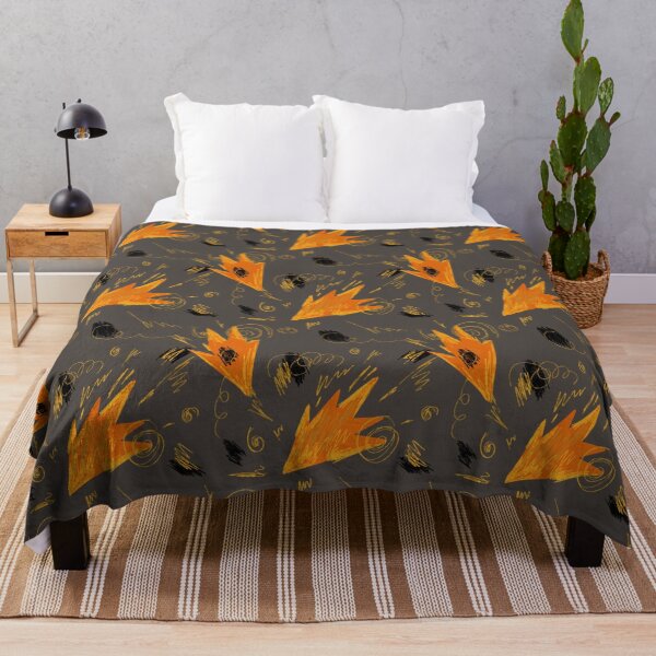 Item preview, Abstract orange fire dynamic funny grey pattern designed and sold by Yana Mustafina | Boho Soulful Designs.