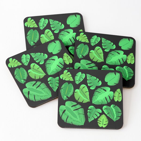 Item preview, Monstera Plant Leaf Pattern (Black Background) designed and sold by ArtByLM.