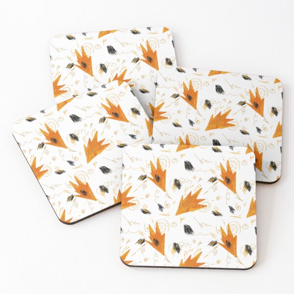 Item preview, Abstract orange fire dynamic funny simple pattern designed and sold by Yana Mustafina | Boho Soulful Designs.