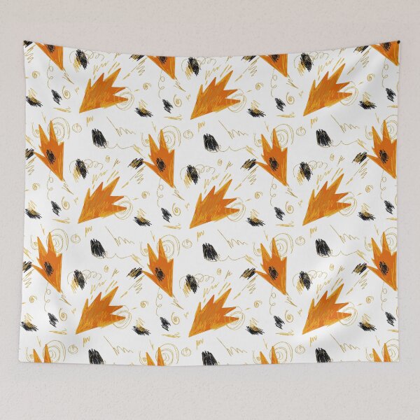 Item preview, Abstract orange fire dynamic funny simple pattern designed and sold by Yana Mustafina | Boho Soulful Designs.