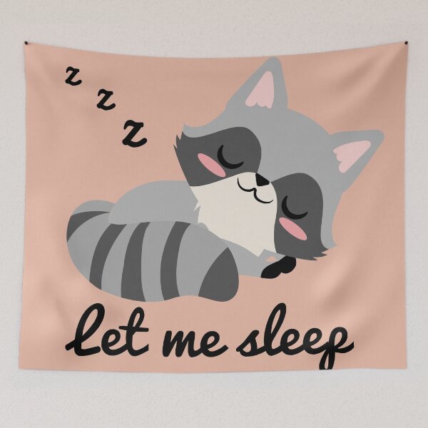 Item preview, cute sleeping raccoon designed and sold by yessebel.