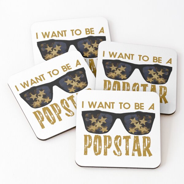 Item preview, I Want to Be A Popstar - Black Sunglasses with Golden Star Reflections designed and sold by Fotofus.