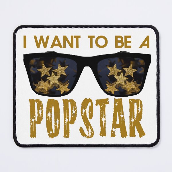 Item preview, I Want to Be A Popstar - Black Sunglasses with Golden Star Reflections designed and sold by Fotofus.