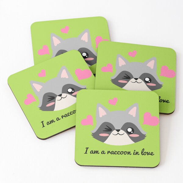 Item preview, cute raccoon in love designed and sold by yessebel.