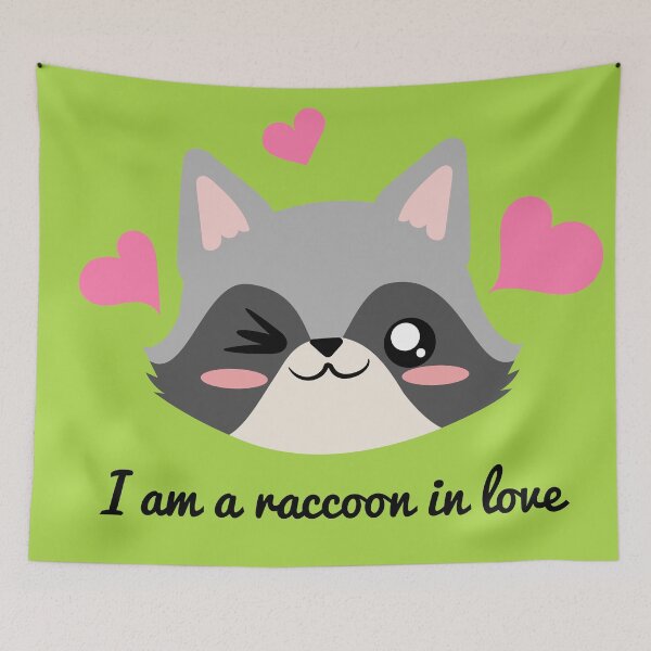 Item preview, cute raccoon in love designed and sold by yessebel.