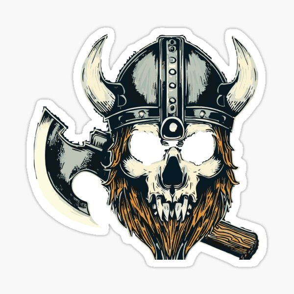 Warrior Skull - Viking - Sticker