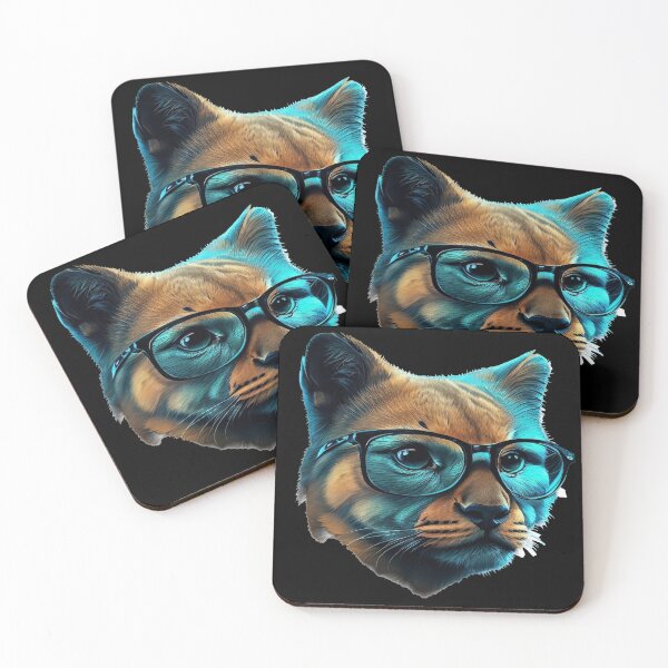 Item preview, cat with glasses, cat designed and sold by wolfeditor.