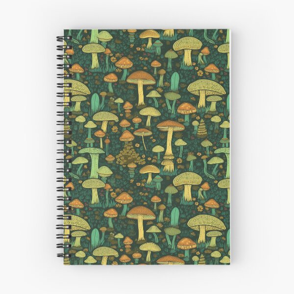 Item preview, Illustrated Green Mushroom Repeating Pattern designed and sold by squabdesigns.