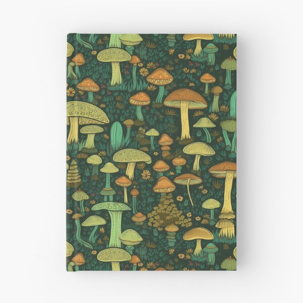 Item preview, Illustrated Green Mushroom Repeating Pattern designed and sold by squabdesigns.