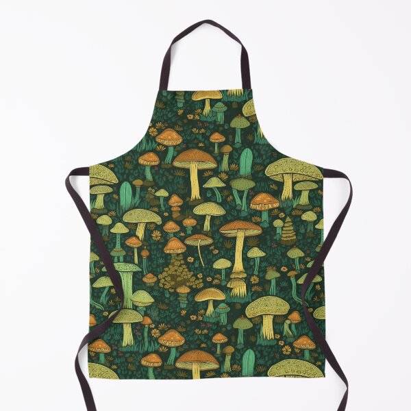 Item preview, Illustrated Green Mushroom Repeating Pattern designed and sold by squabdesigns.