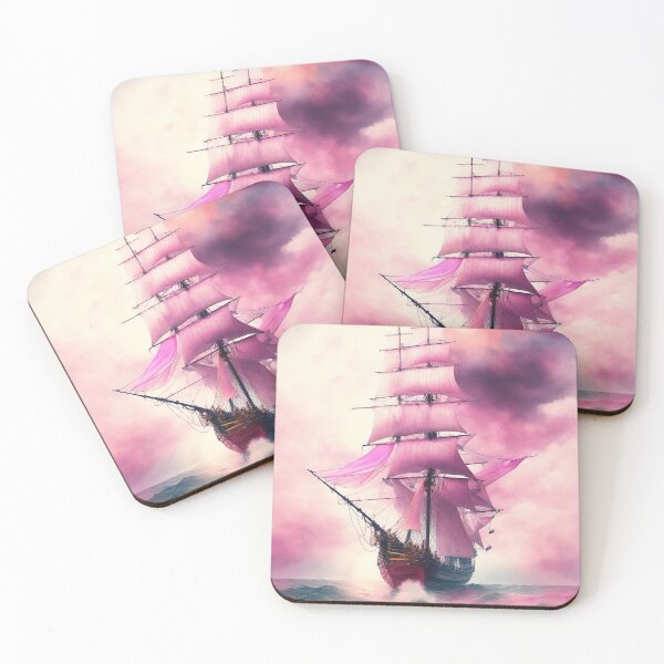 Item preview, Pink Sails - dream brigantine designed and sold by SimpleWallArt.