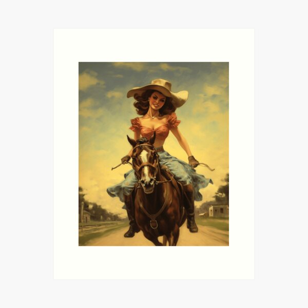 Item preview, A Pin Up Girl Riding a Horse designed and sold by GoodOldVintage.