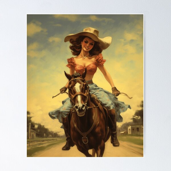 Item preview, A Pin Up Girl Riding a Horse designed and sold by GoodOldVintage.