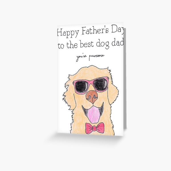 Arsagen Dog Dad - Tarjeta Del Día Del Padre, Bonita Tarjeta De Felicitación Para El Mejor Perro